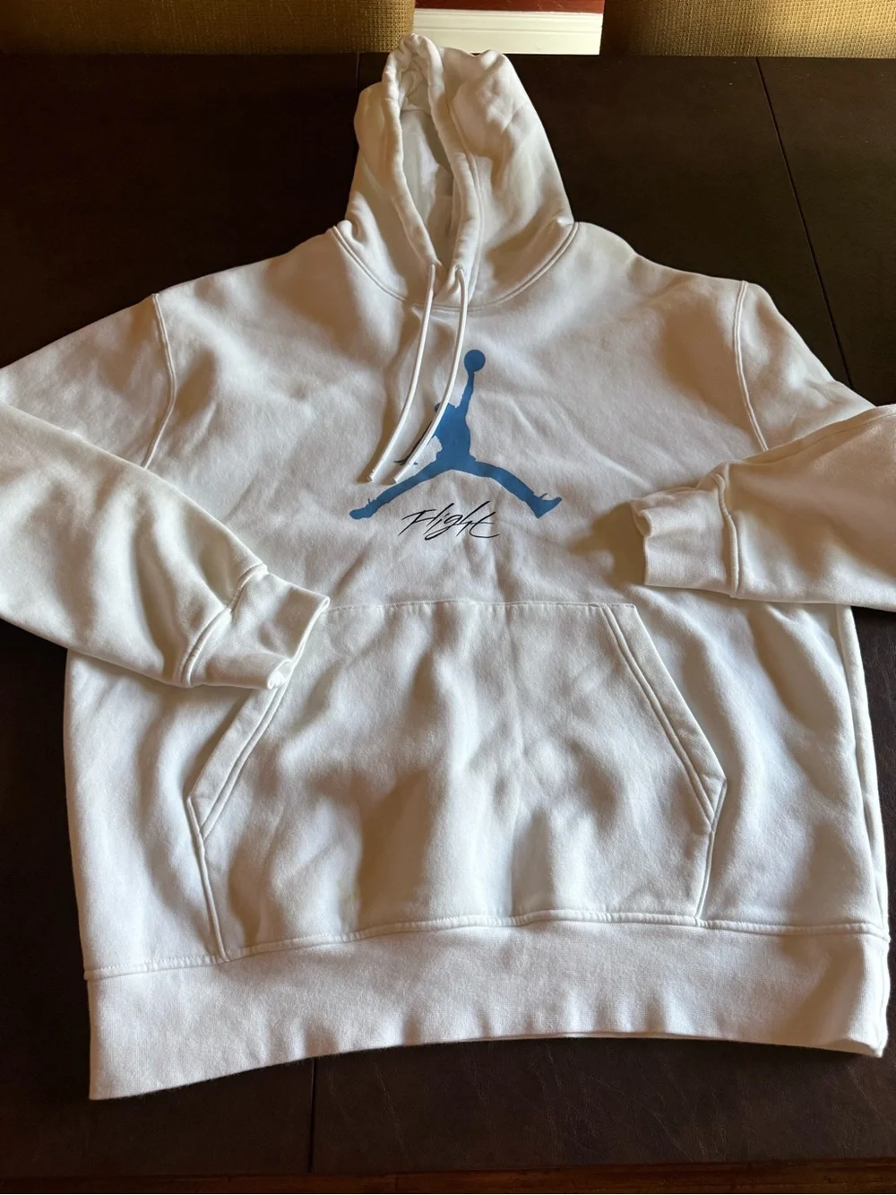 Jordan White Hoodie with Blue Jumpman Logo large
